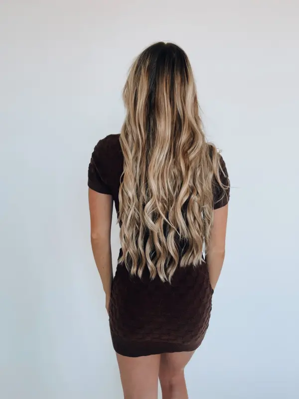 Chocolate Checkered Mini Dress