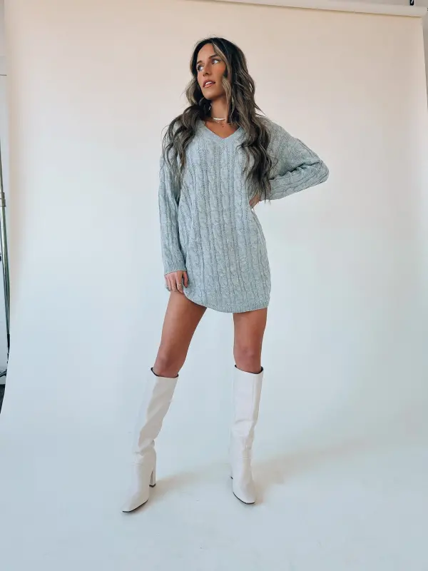 Shannon Grey Sweater Dress-79218
