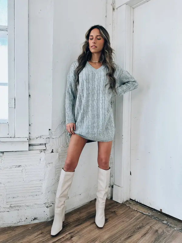 Shannon Grey Sweater Dress