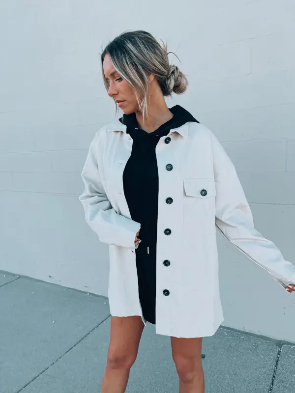 Emma Beige Pleather Jacket-52400