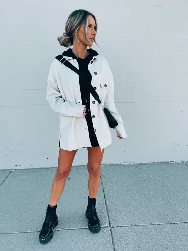 Emma Beige Pleather Jacket