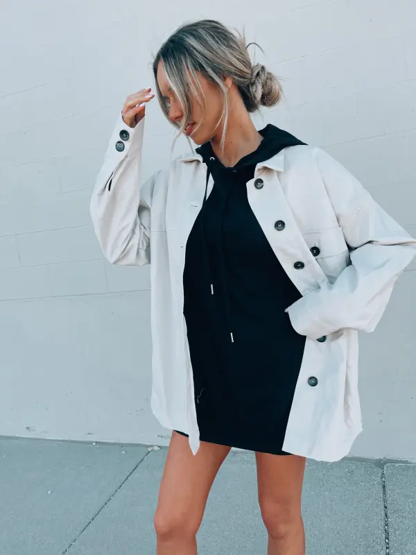 Emma Beige Pleather Jacket