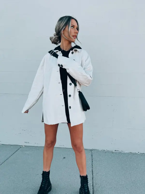 Emma Beige Pleather Jacket