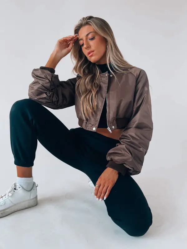 Kiandra Cropped Coco Bomber Jacket