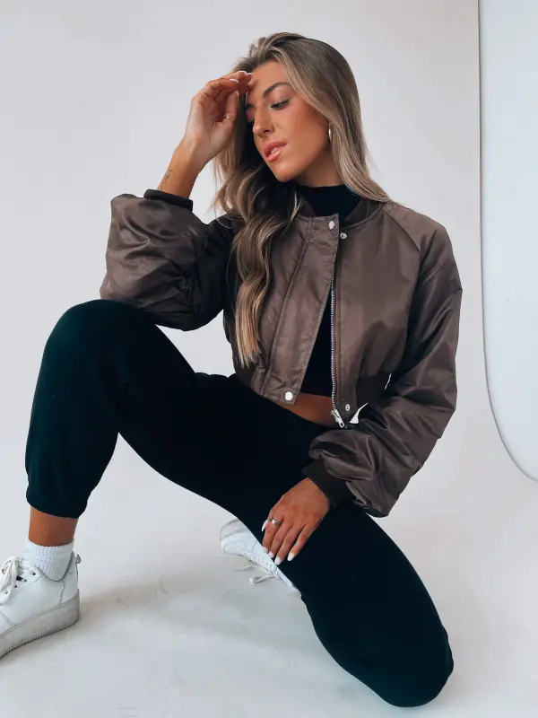 Kiandra Cropped Coco Bomber Jacket