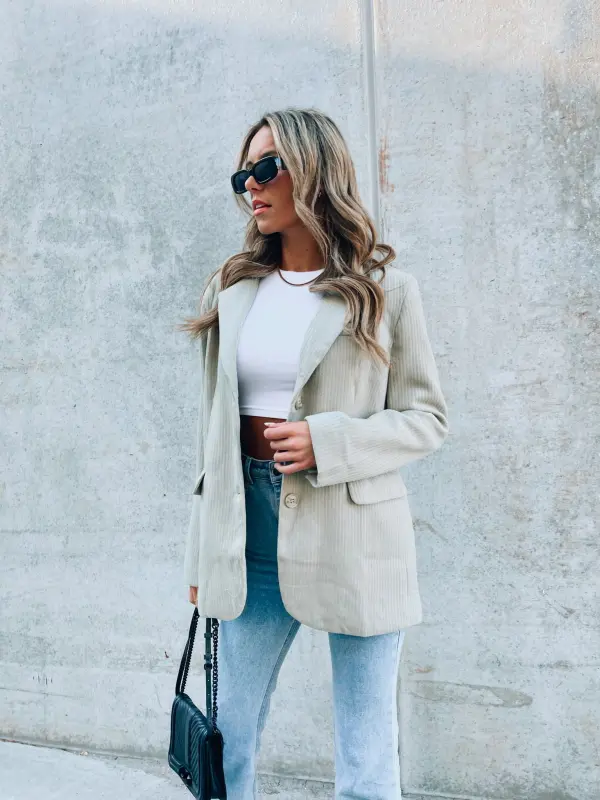 Parker Wool Blend Blazer In Tea