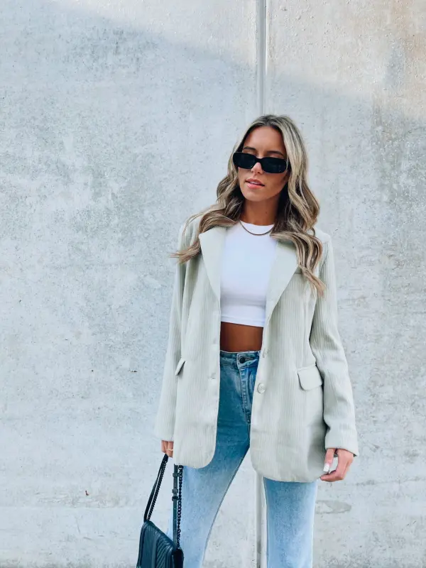 Parker Wool Blend Blazer In Tea