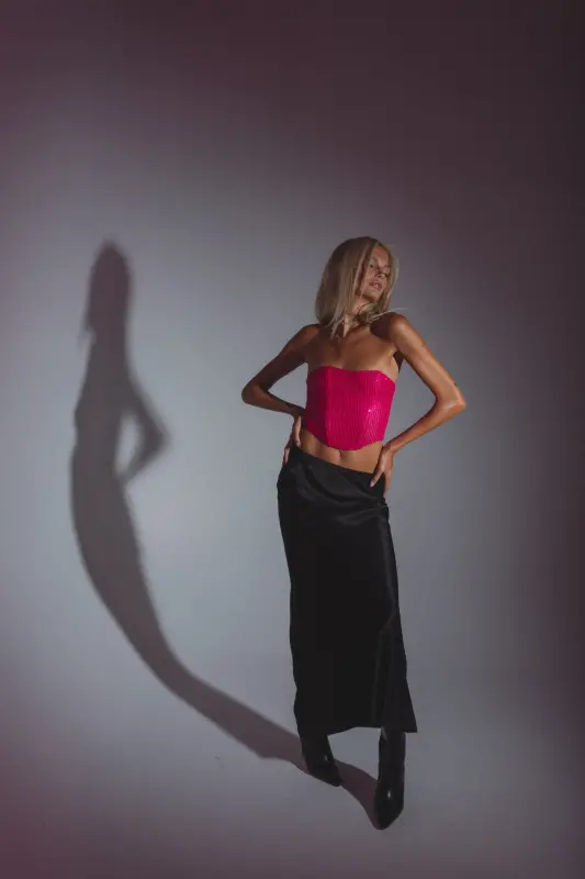 Addie Sequin Strapless Top