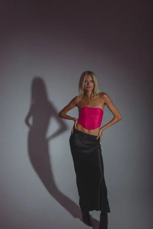 Addie Sequin Strapless Top