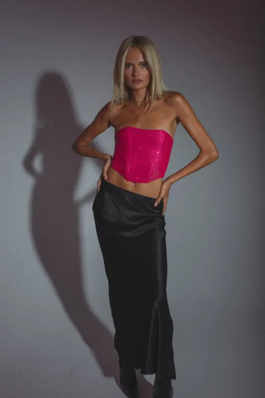 Addie Sequin Strapless Top