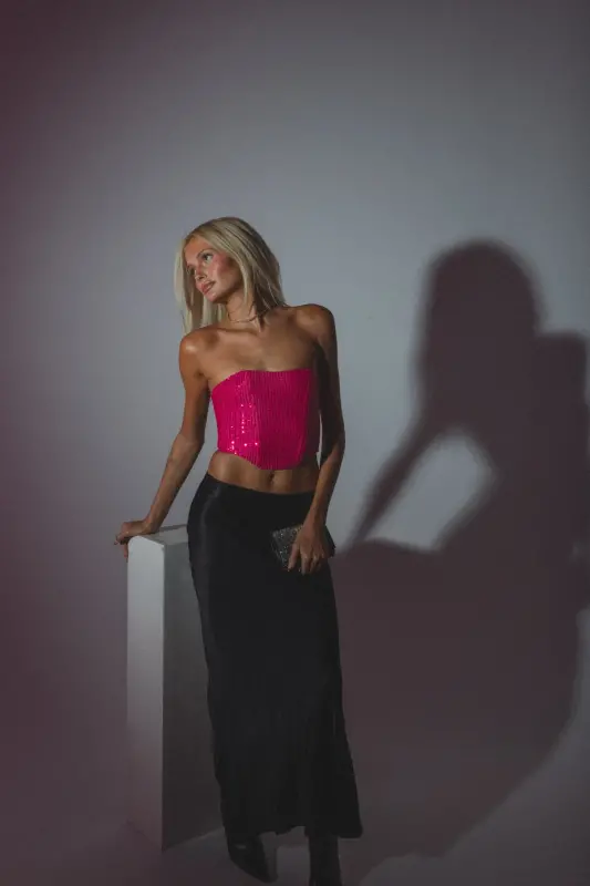 Addie Sequin Strapless Top