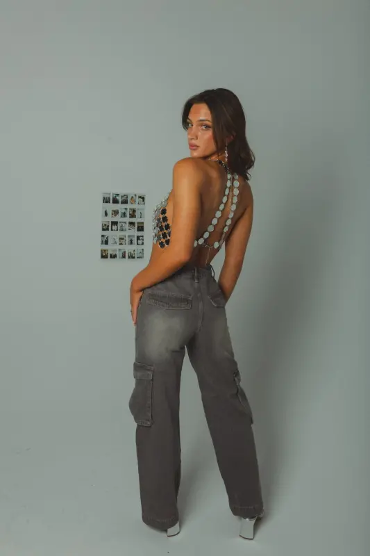 Catiana Metal Crop Top