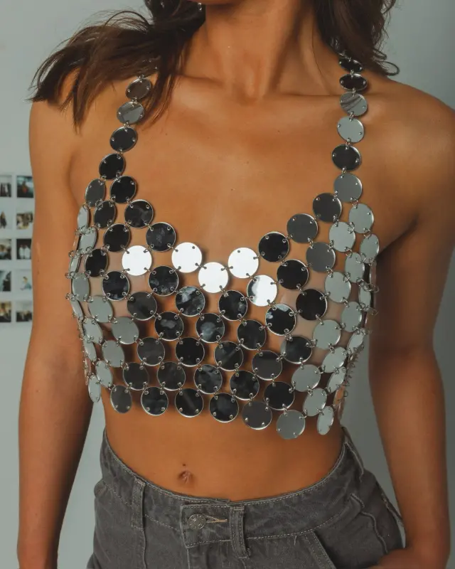 Catiana Metal Crop Top