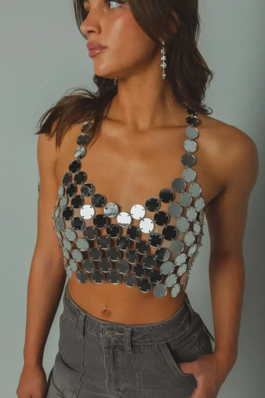 Catiana Metal Crop Top