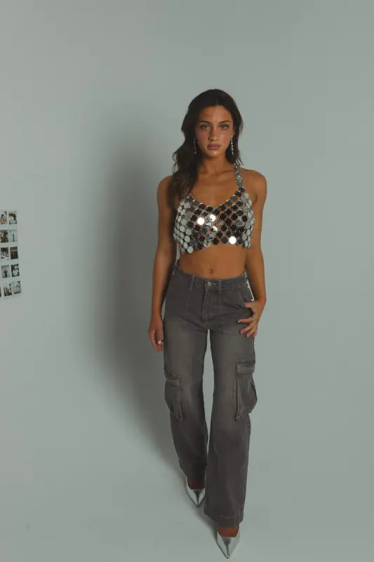 Catiana Metal Crop Top