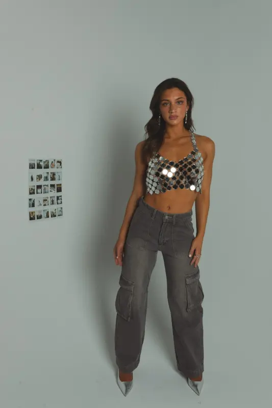 Catiana Metal Crop Top