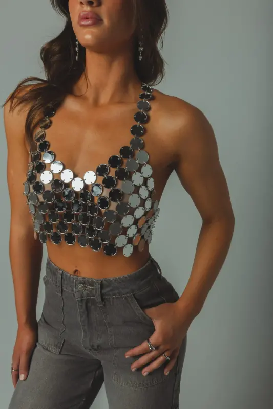 Catiana Metal Crop Top