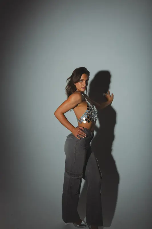 Catiana Metal Crop Top