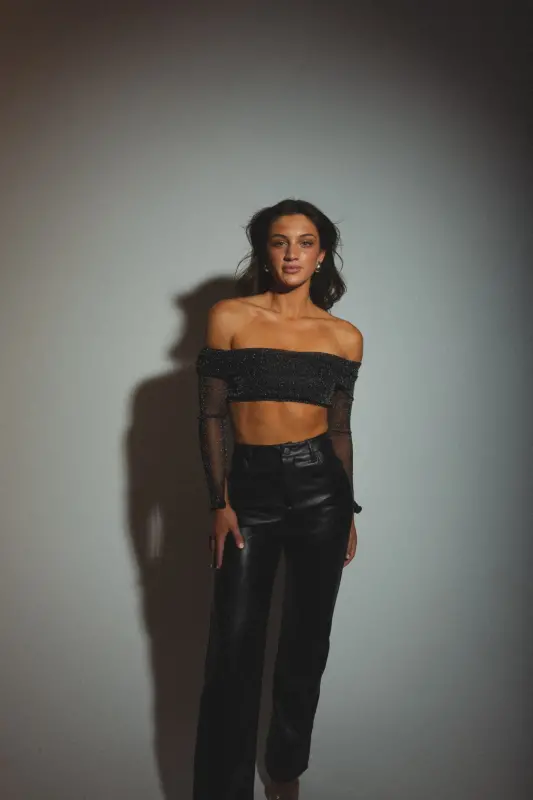 Elena Shimmering Crop Top