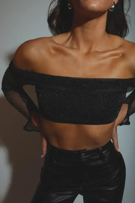 Elena Shimmering Crop Top
