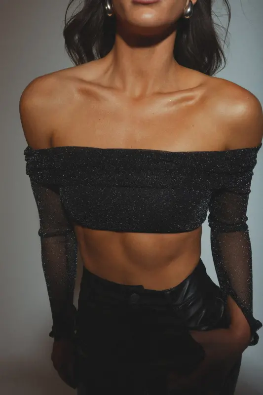 Elena Shimmering Crop Top