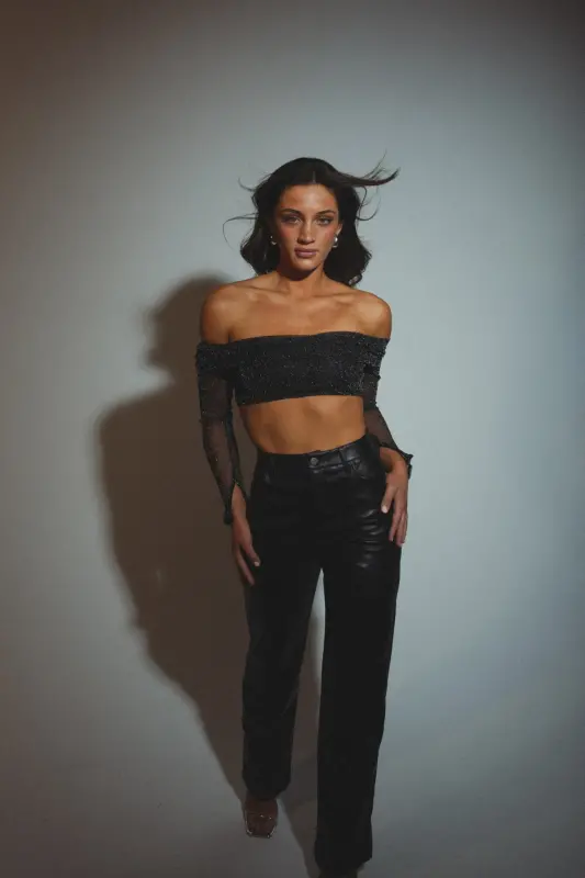 Elena Shimmering Crop Top