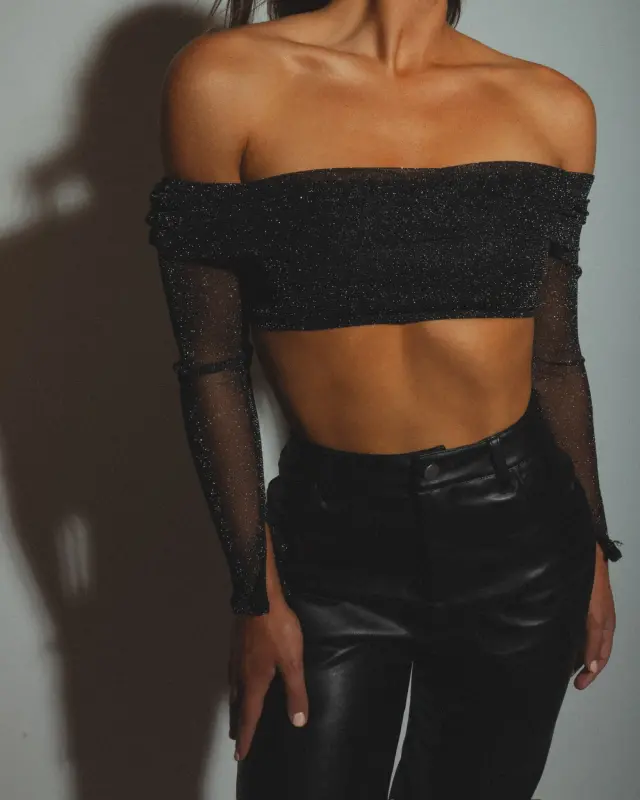 Elena Shimmering Crop Top