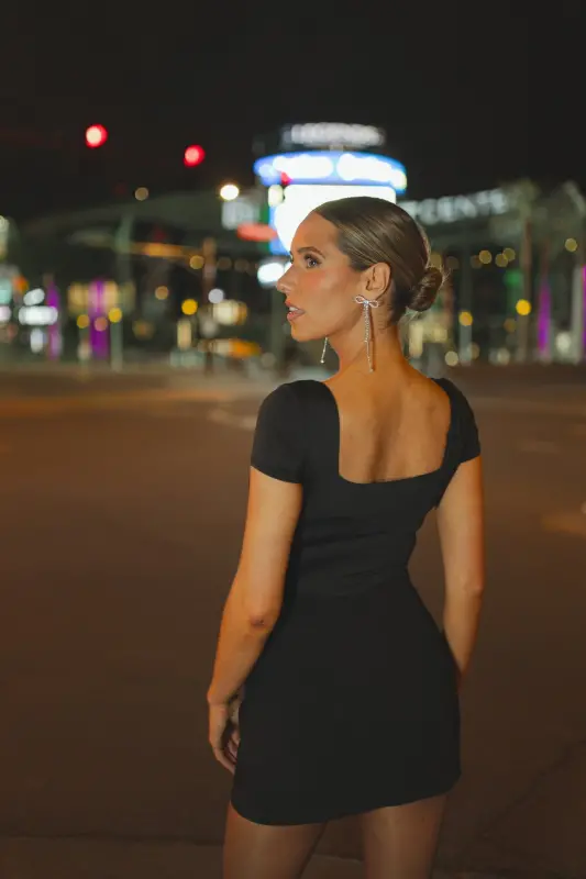 Frankie Square Neck Bodysuit In Black